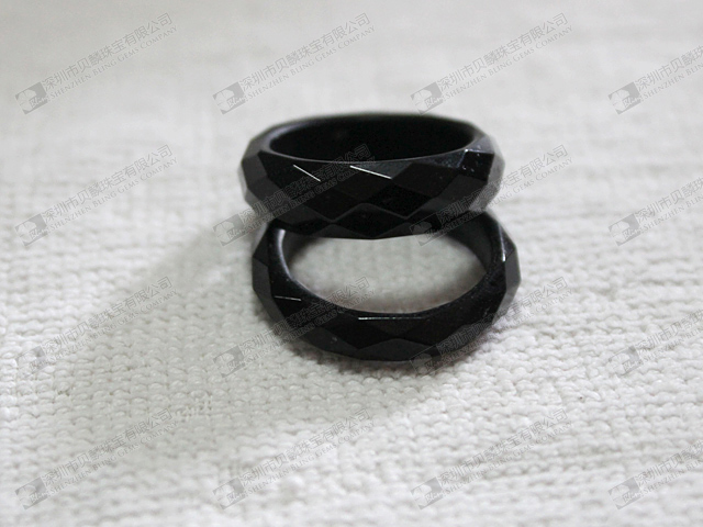Black obsidian faceted gemstone rings,menâ€™s gemstone rings