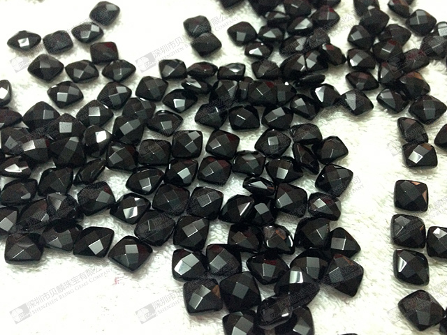 Wholesale gemstone black onyx faceted beads,cushion beads ...