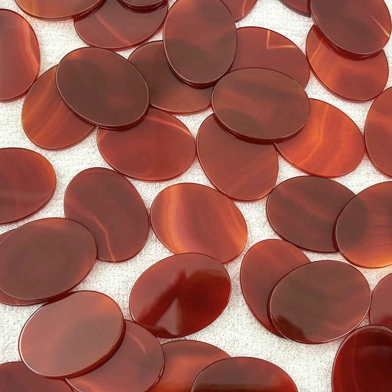 30x40mm red agate ovals (4)