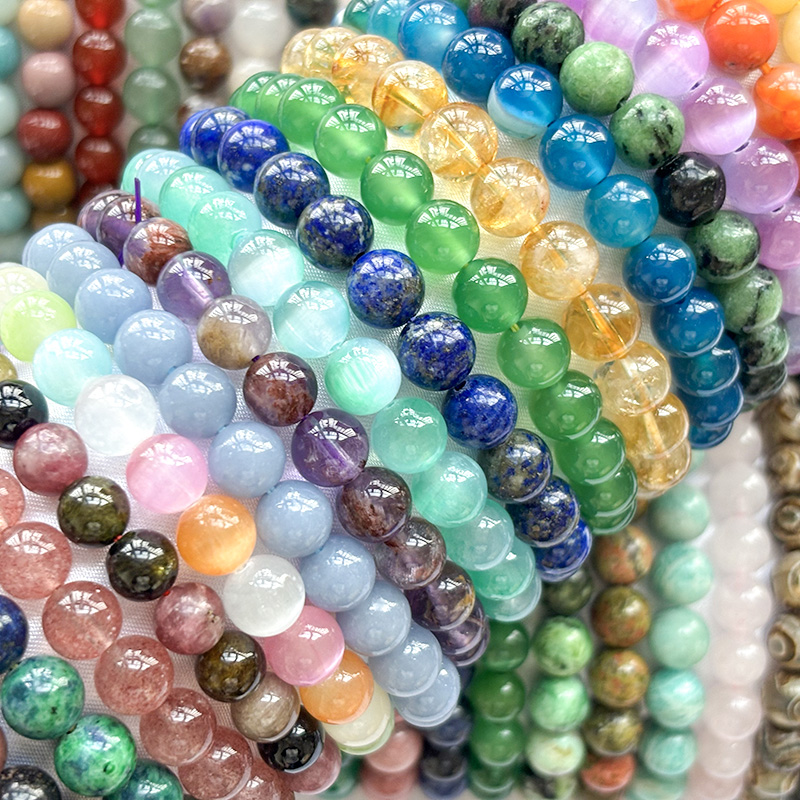 8mm Natural Gemstone Beaded Stretch Bracelets For Women And Men