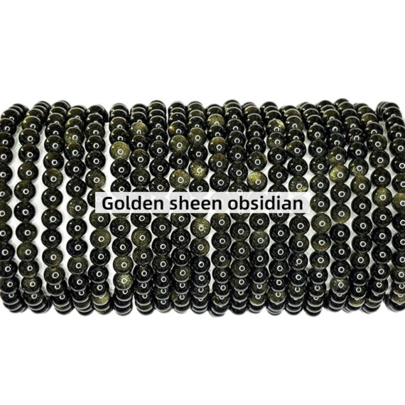 Golden sheen obsidian bracelets