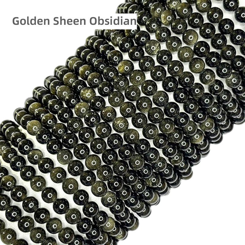Golden sheen obsidian bracelets
