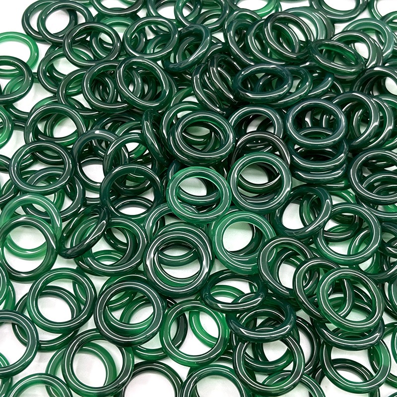 Green agate rings 24mm (5)