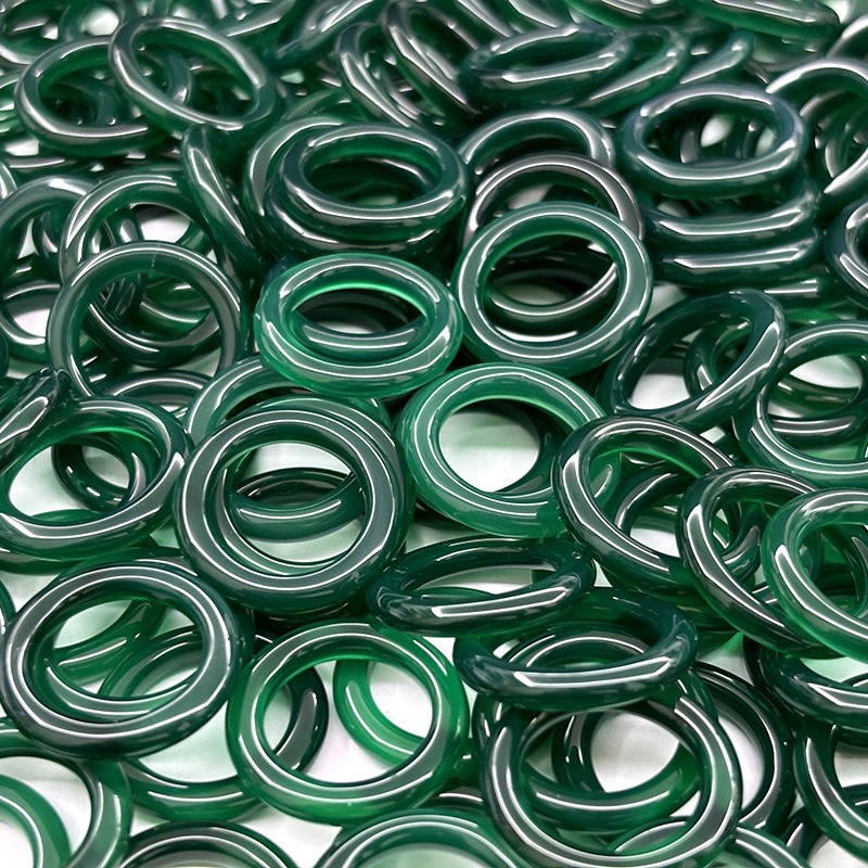 Green agate rings 24mm (5)
