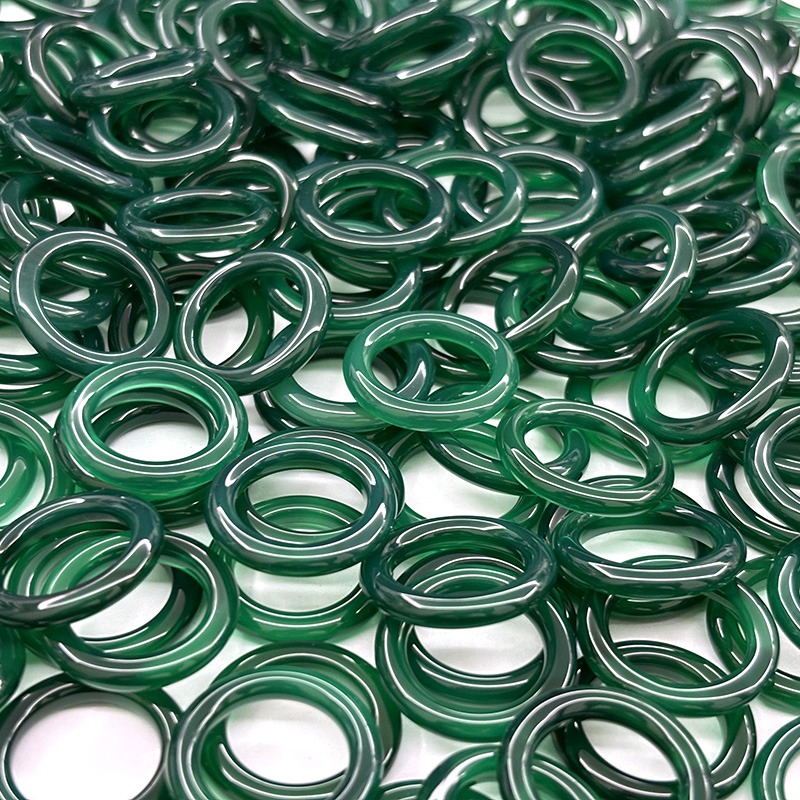 Green agate rings 24mm (5)