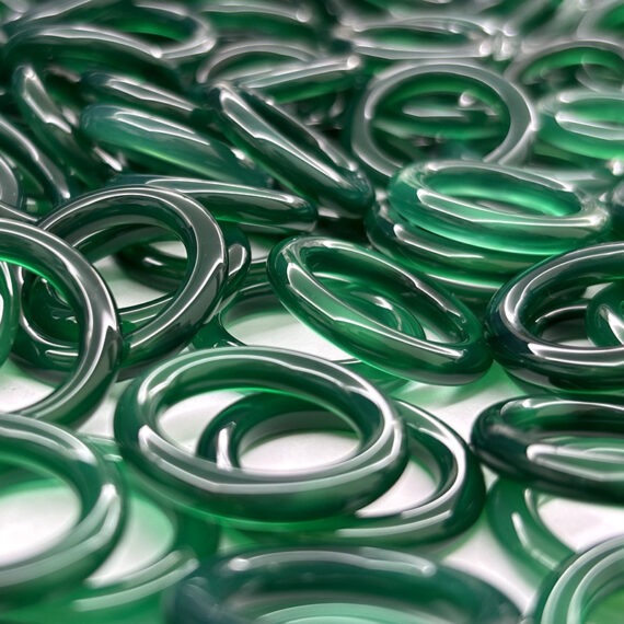 Green agate rings 24mm (5)