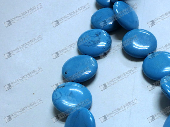 20mm turquoise double puffy beads