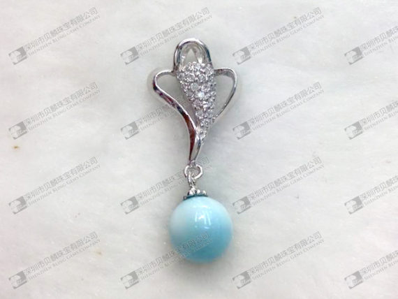 No.1304 New arrival round larimar earrings 6mm,8mm