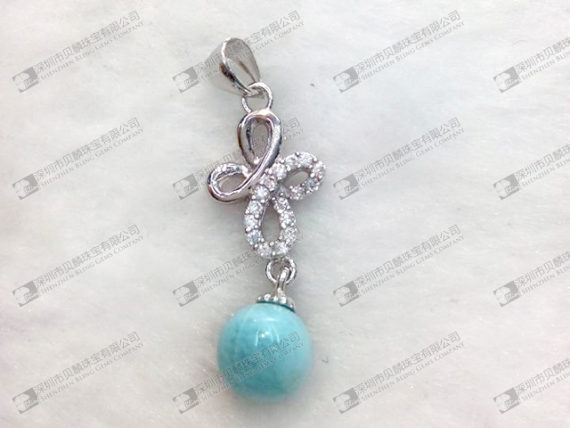 No.1305 New arrival round beaded larimar earrings 6mm,8mm