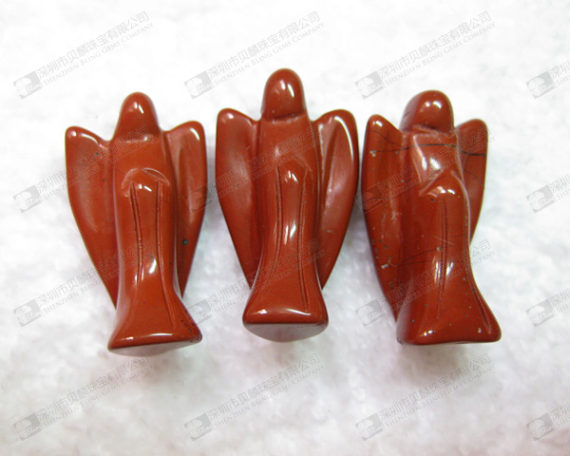 Gemstone red jasper angel carving for pendant