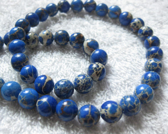 10mm imperial jasper dark blue color round beads