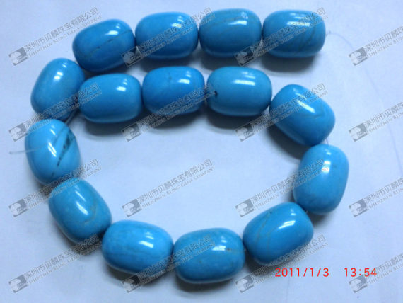 Blue staiblized turquoise stand beads