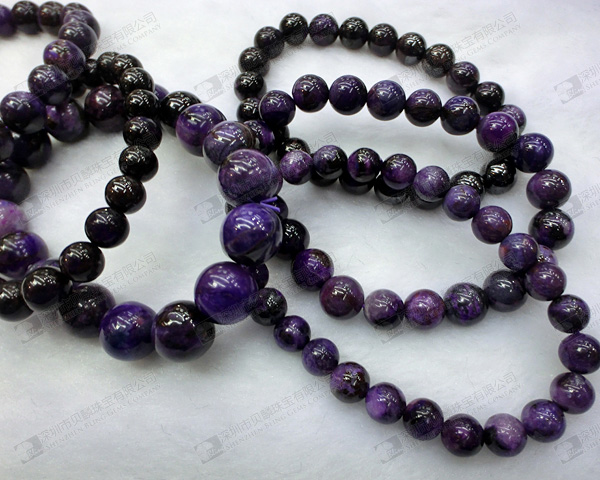 Semi preciuos stone sugilite round beads bracelet « Bling gems Co.,Ltd ...