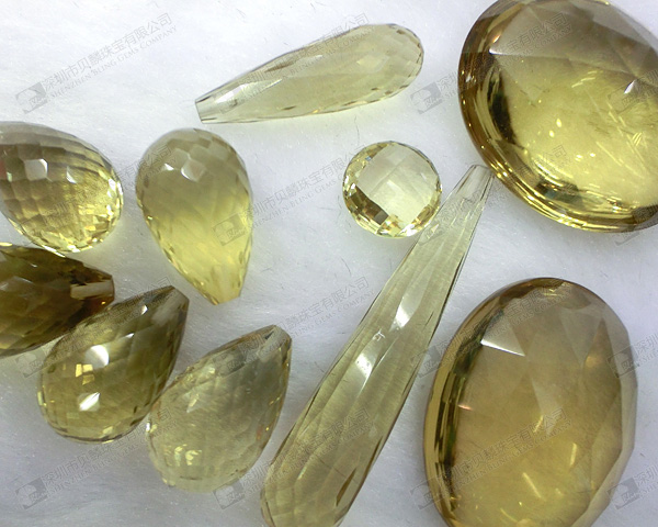 Natural lemon quartz faceted loose beads