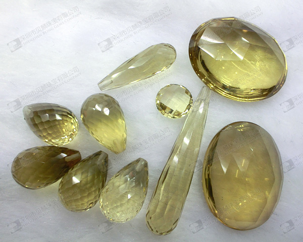 Natural lemon quartz faceted teardrop beads