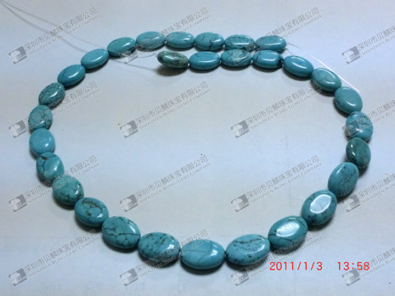 Staiblized turquoise oval beads