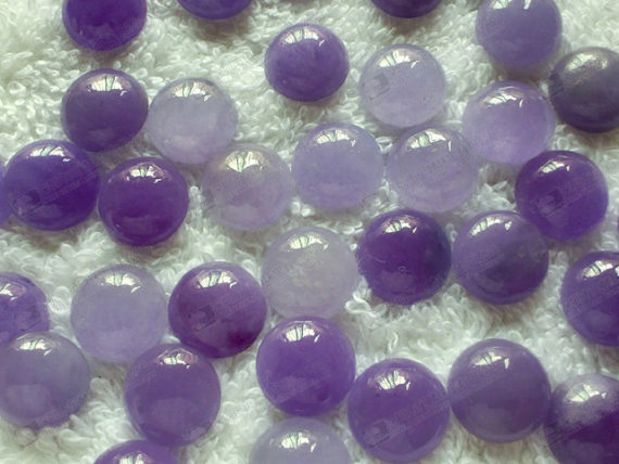 10mm dyed purple natural jade cabochon