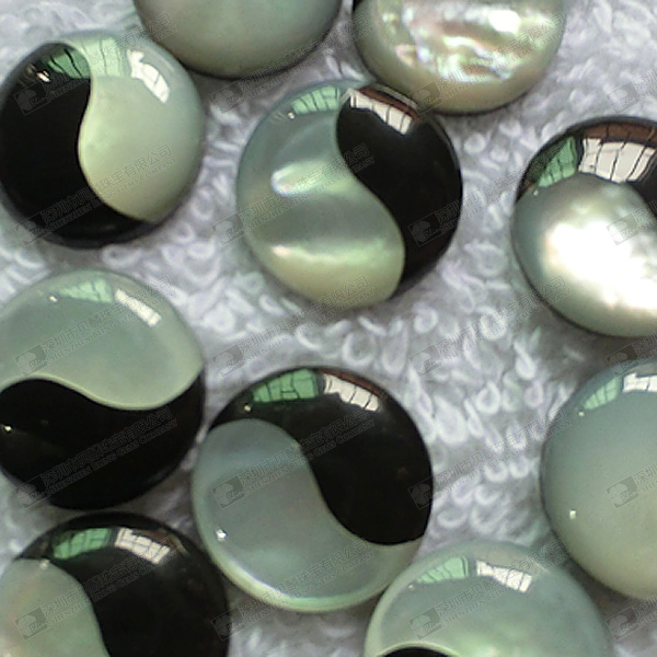 Natural black onyx + MOP round mosaic