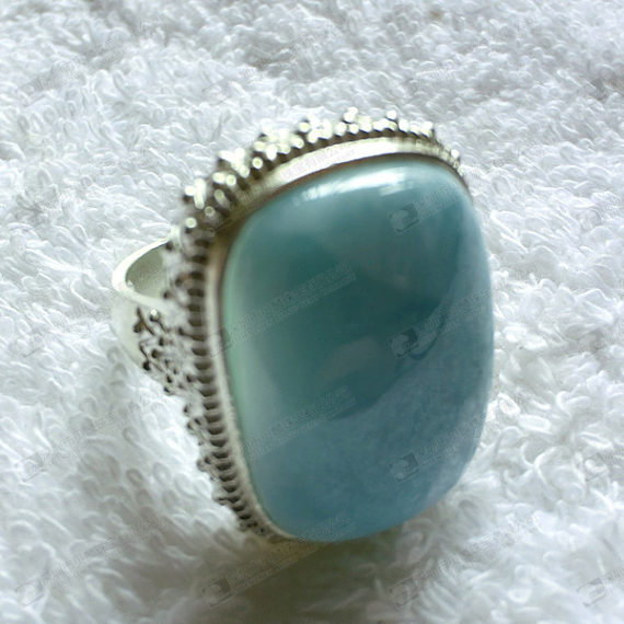 Larimar cabochon for ring setting