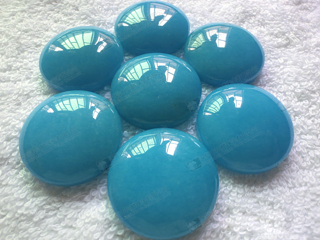 Genuine jade stone dyed blue loose gemstone beads