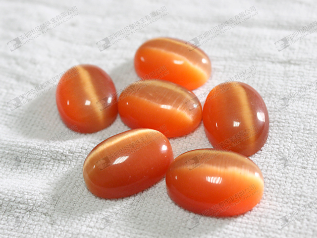 22x30mm China wholesale orange cat eye stone for costume jewelry