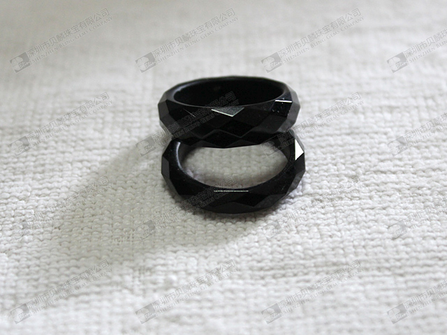 Black obsidian faceted gemstone rings,men's gemstone rings