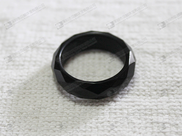Black obsidian ring for men