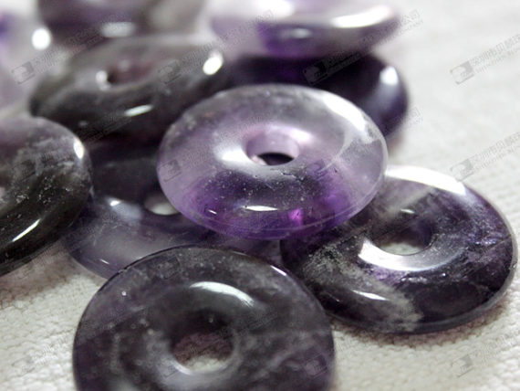 Gem for jewelry,amethyst donut beads 30mm
