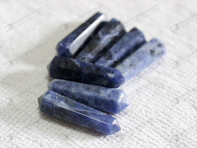 Gemstone wholesale blue sodalite double points for jewelry making