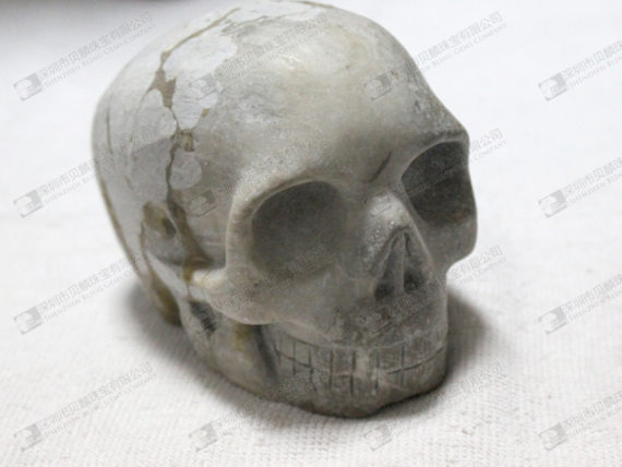 Natural carved stone skull