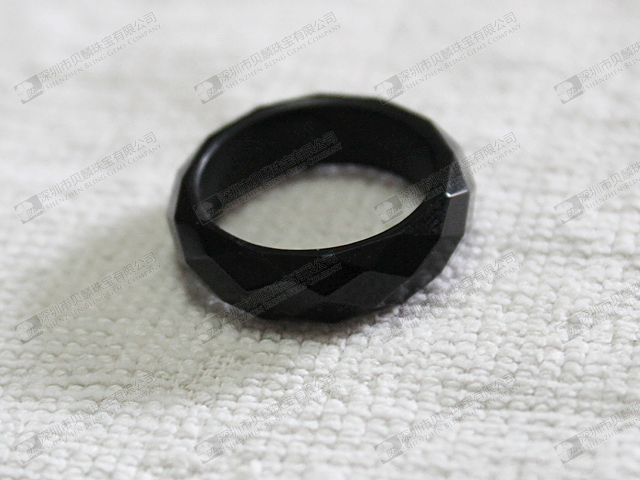 Wholesale gemstone black obsidian stone rings, facet gemstone rings