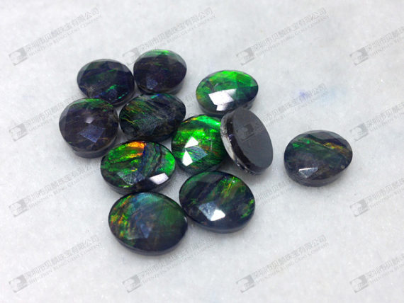 10x12mm Natural ammolite oval cabochons for ring setting 斑彩石