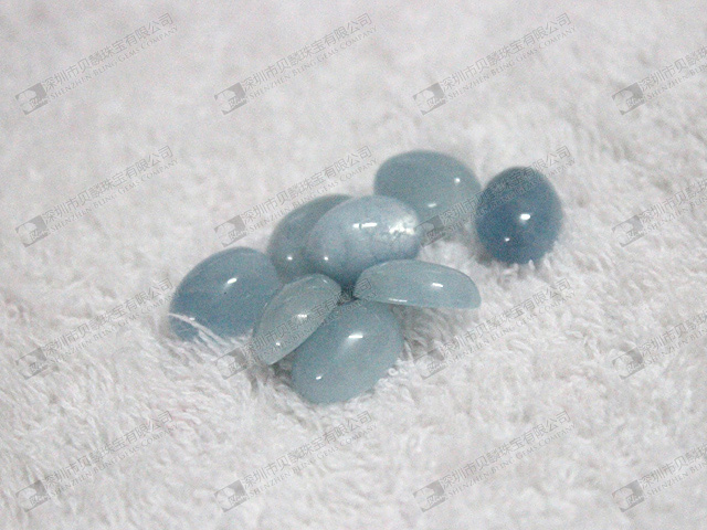 Aquamarine cabochons,Aquamarine loose stone beads 10x14mm 海藍寶