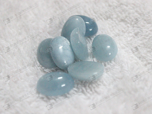 Aquamarine cabochons,Aquamarine loose stone beads 10x14mm 海藍寶