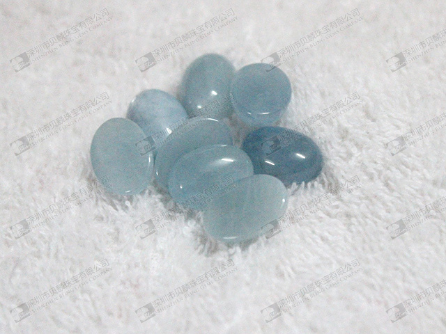 Aquamarine cabochons,Aquamarine loose stone beads 10x14mm 海藍寶
