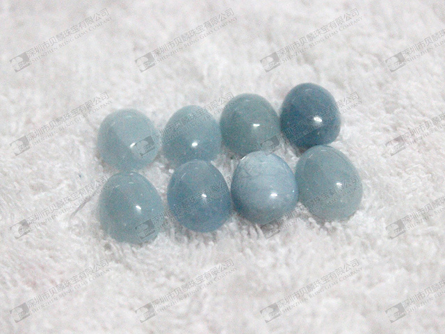 Aquamarine cabochons,Aquamarine loose stone beads 10x14mm 海藍寶