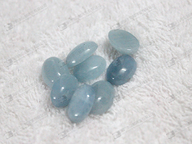 Aquamarine cabochons,Aquamarine loose stone beads 10x14mm 海藍寶