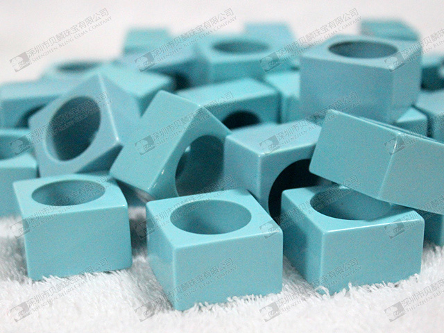 Hot sale synthetic blue turquoise cubes for jewelry setting 16mm 人造藍松