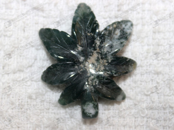 Beautiful moss agate stone leaf,gemstone carved leaf 水草瑪瑙樹葉