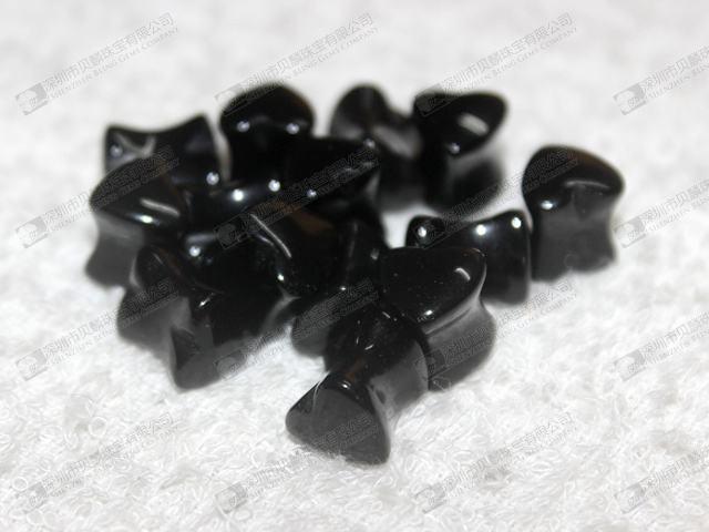 Body piercing wholesale,natural black onyx stone ear plugs,heart ear plugs 黑瑪耳塞