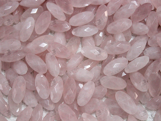 Factory wholesale loose gemstone beads,double faceted rose quartz beads 粉晶