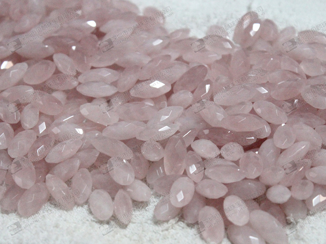 Factory wholesale loose gemstone beads,double faceted rose quartz beads 粉晶
