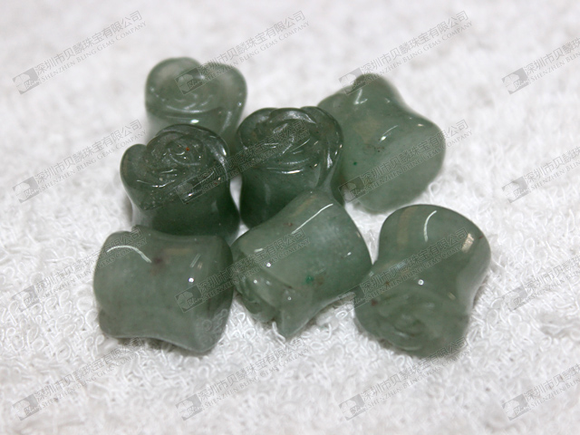 Green aventurine ear piercing jewelry,stone carved ear plugs 綠東陵耳塞