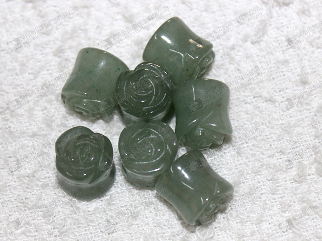 Green aventurine ear piercing jewelry,stone carved ear plugs 綠東陵耳塞