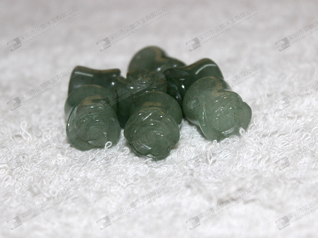Green aventurine ear piercing jewelry,stone carved ear plugs 綠東陵耳塞