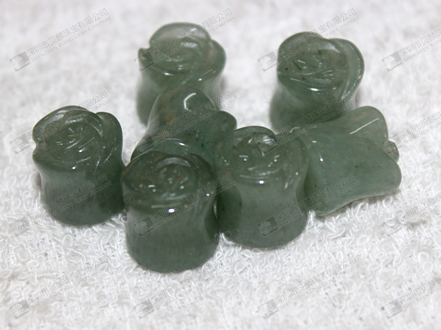 Green aventurine ear piercing jewelry,stone carved ear plugs 綠東陵耳塞