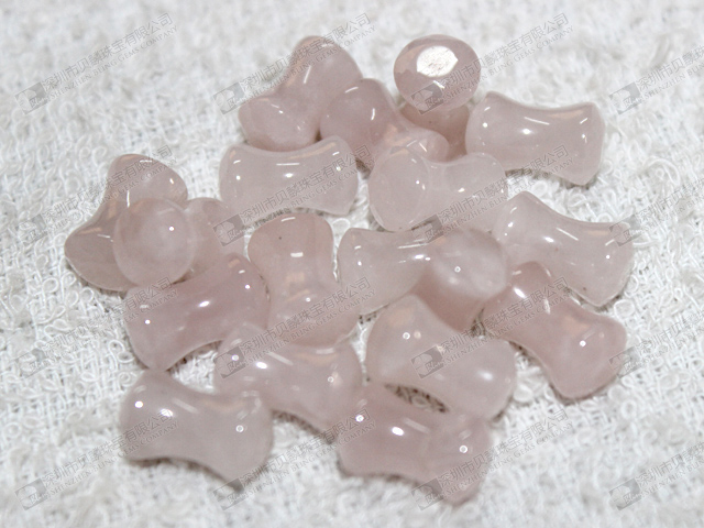 Hot sale natural rose quartz ear piercing jewelry,double flare ear plugs 粉晶耳塞