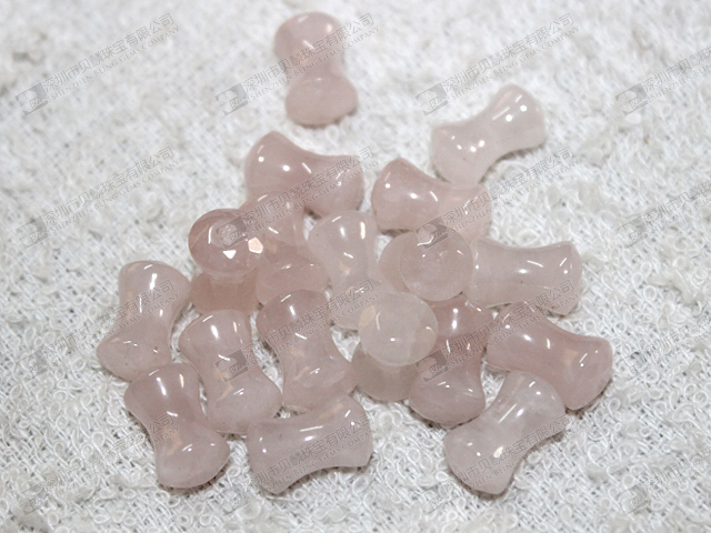 Hot sale natural rose quartz ear piercing jewelry,double flare ear plugs 粉晶耳塞