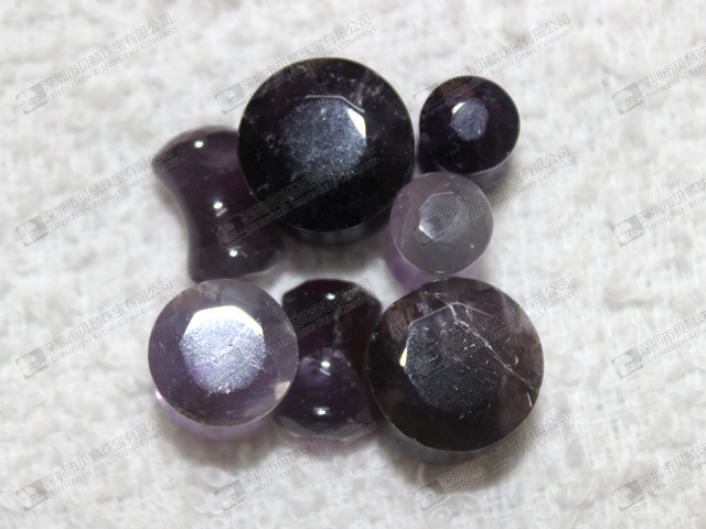 Natural amethyst double flare gemstone ear plugs,ear piercing plugs 紫晶耳塞