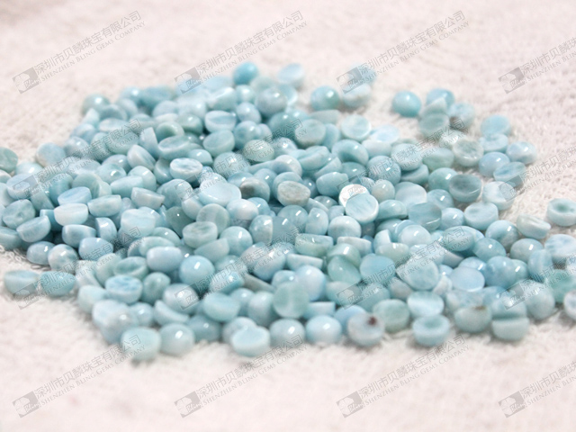 Natural larimar round cabochons,blue color loose gemstone beads 拉力瑪